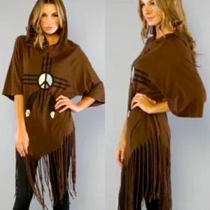 Wildfox Desert Tee Hooded Fringe Tunic